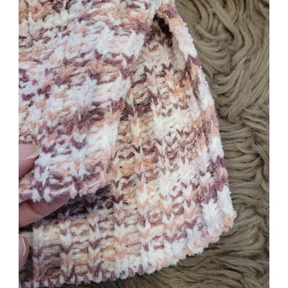 Maurices Sz Large Cozy White Pink Striped Knit Sweater Relaxed Fit Long Sleeve - Picture 4 of 5